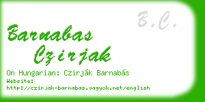 barnabas czirjak business card